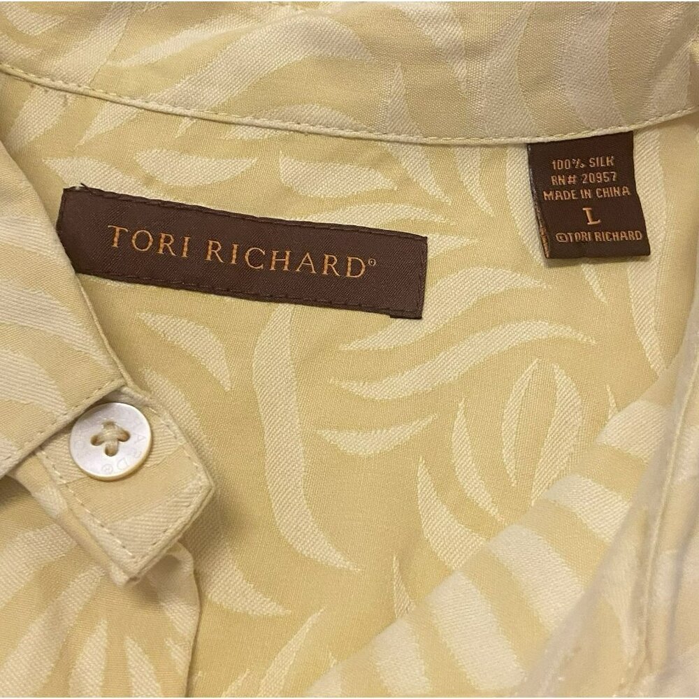 Tori Richard Men’s Silk Hawaiian Shirt XL‎ Yellow Hawaiian Lightweight Tropical - Picture 6 of 7